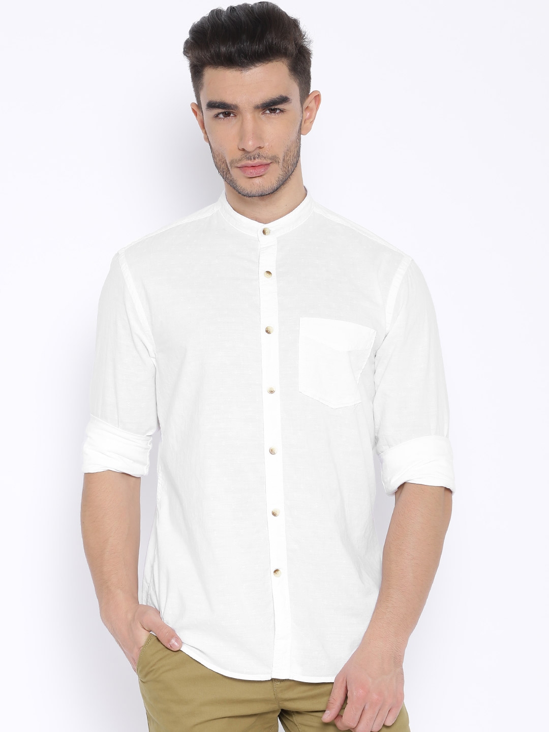 Buy CODE By Lifestyle White Casual Shirt - Shirts for Men 1338036 | Myntra