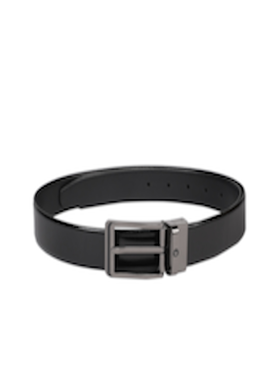 Buy Louis Philippe Men Black Solid Leather Belt - Belts for Men ...