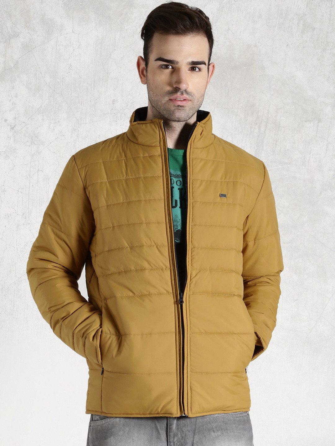 Buy Roadster Mustard Yellow Quilted Jacket Jackets for Men 1340682