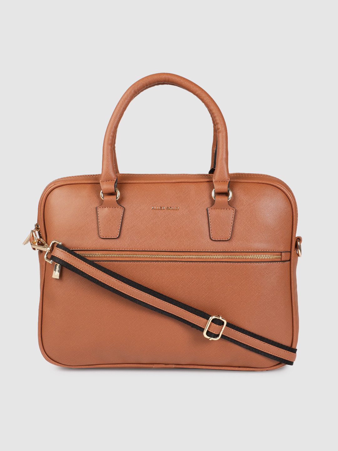 Buy Allen Solly Women Tan Brown Solid Laptop Bag Laptop Bag for Women
