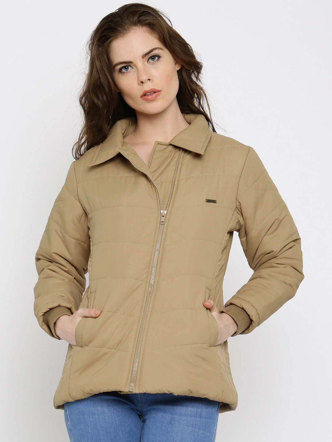 Buy Roadster Khaki Padded Jacket Jackets for Women 1340876 Myntra