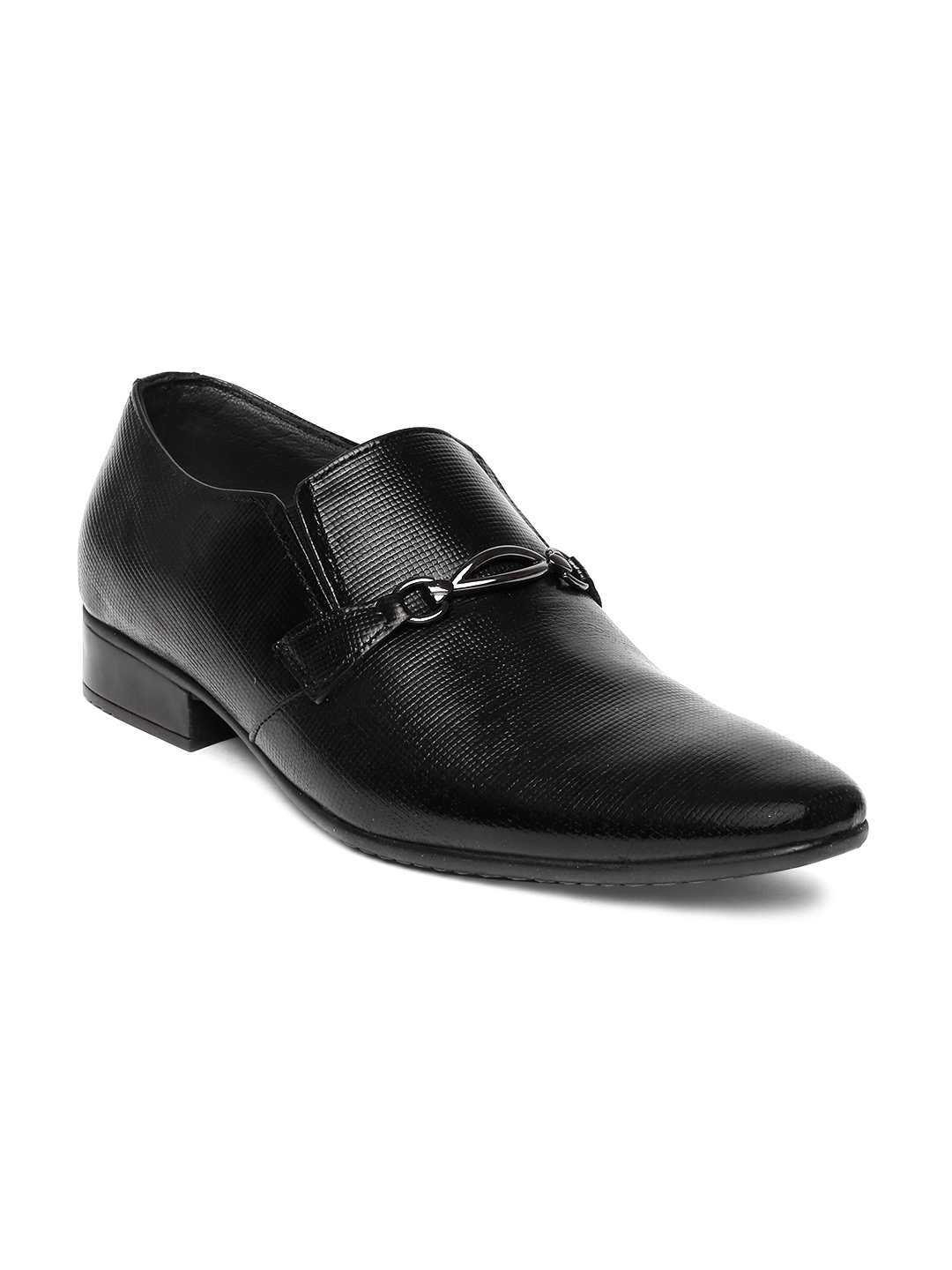 black leather slip on men
