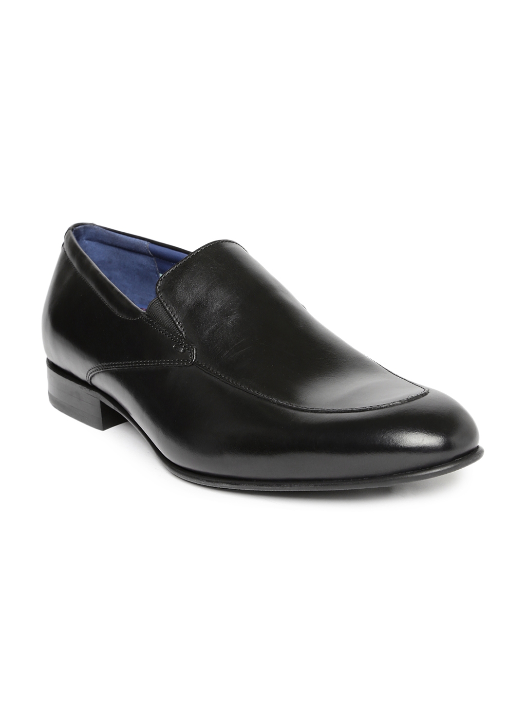 Buy Language Men Black Leather Formal Slip Ons - Formal Shoes for Men ...