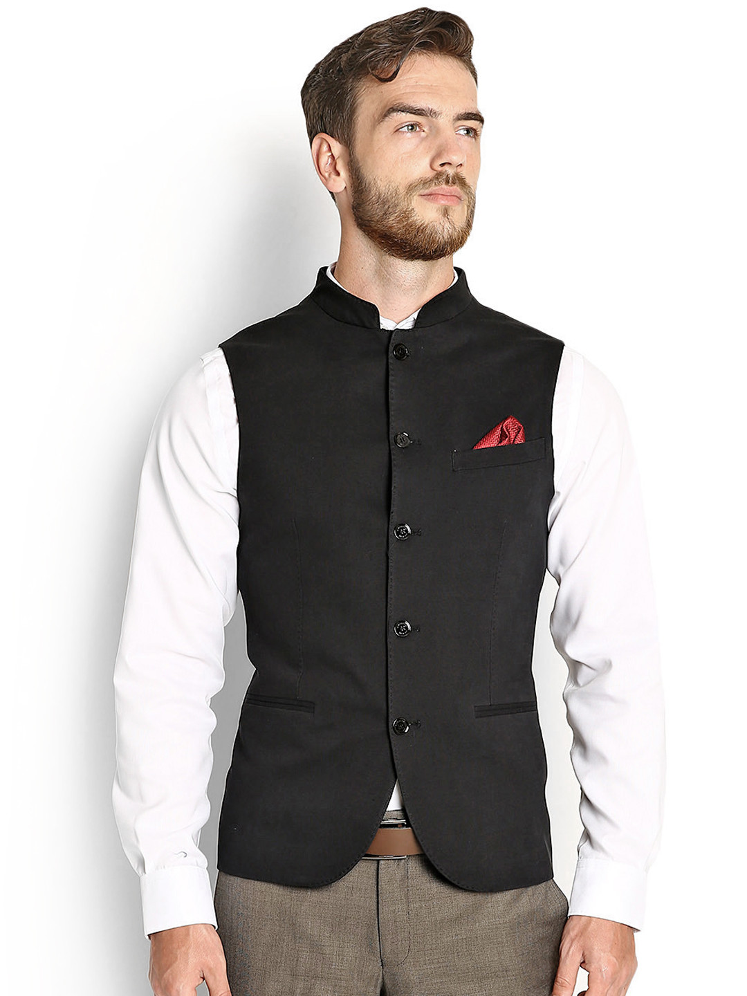 Buy Blackberrys Black Nehru Jacket Waistcoat for Men 1341465 Myntra