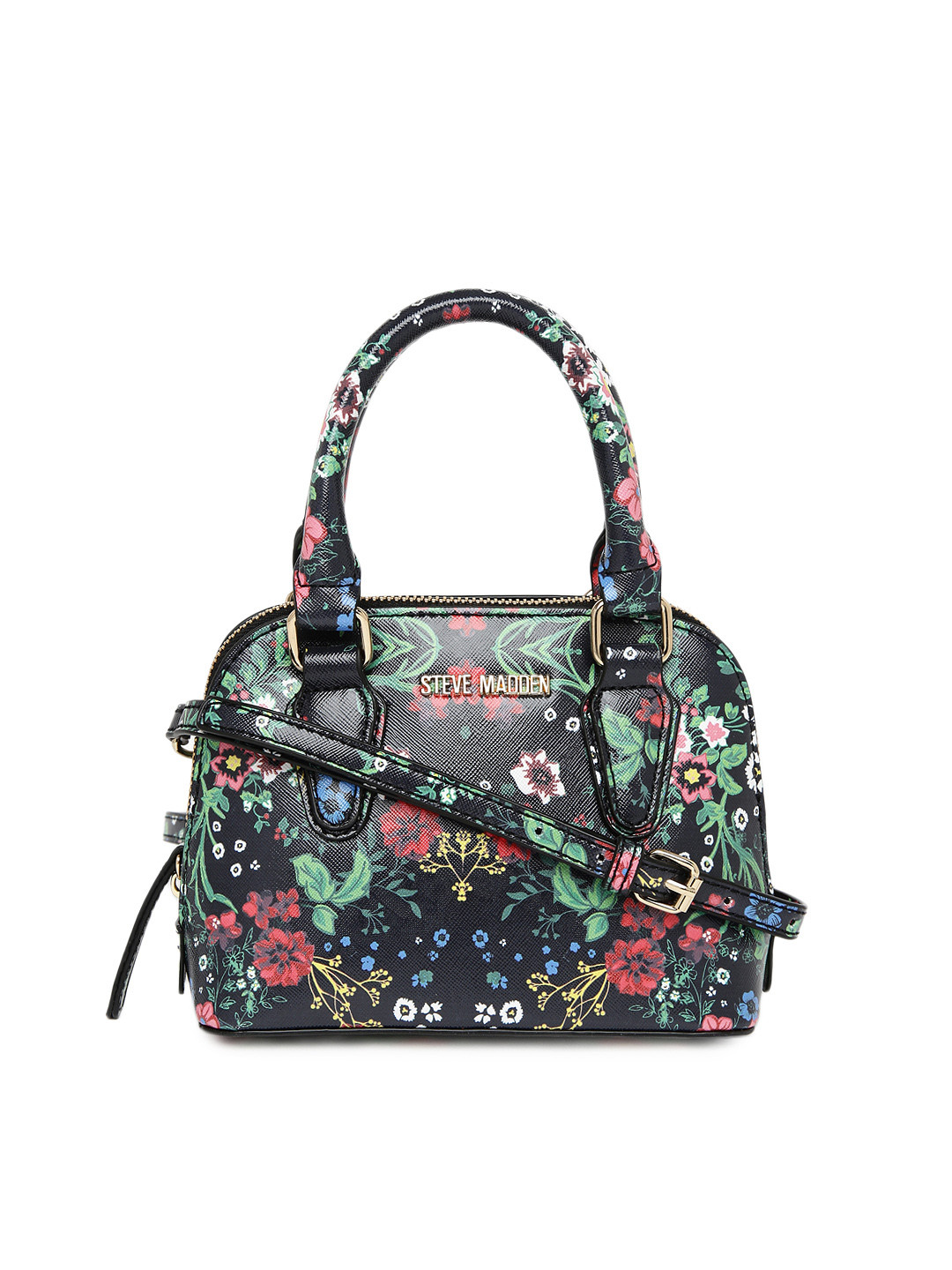 Buy Steve Madden Black Floral Print Handbag Handbags for Women