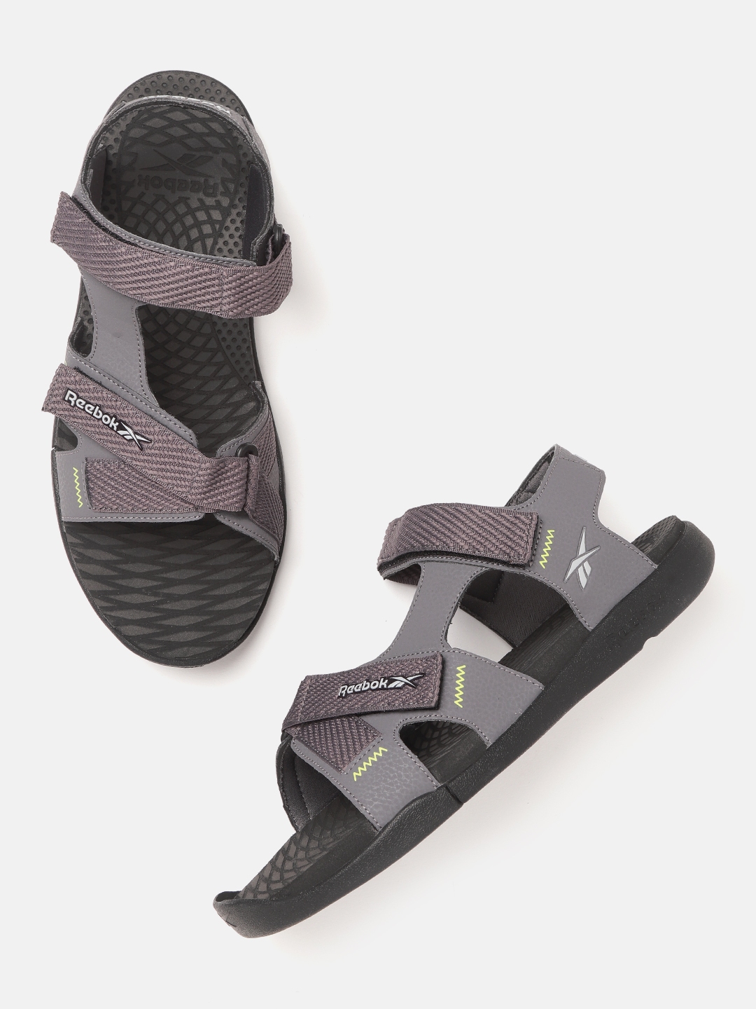 Buy Reebok Men Grey Woven Design Hodor Sports Sandals - Sports Sandals ...