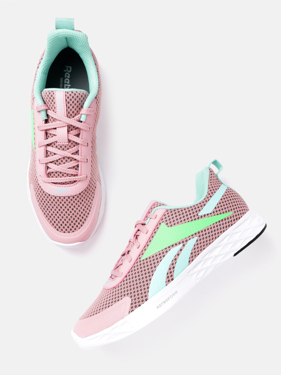 Buy Reebok Women Pink & Grey Woven Design Fast Approach Running Shoes