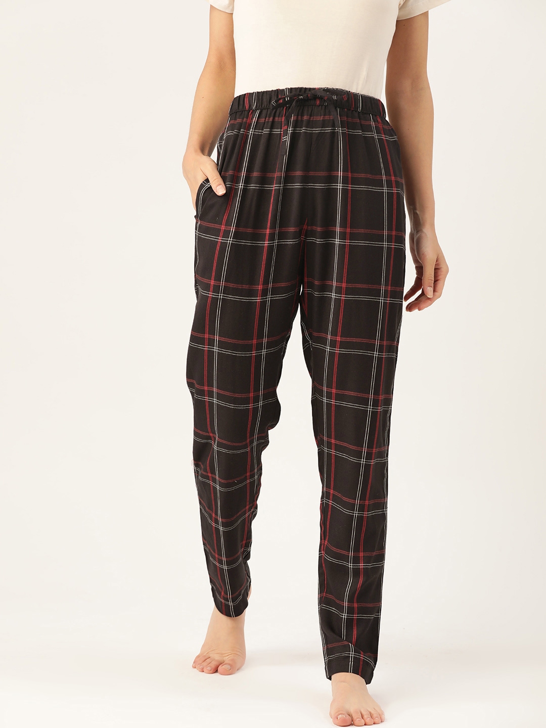 ladies checked lounge pants
