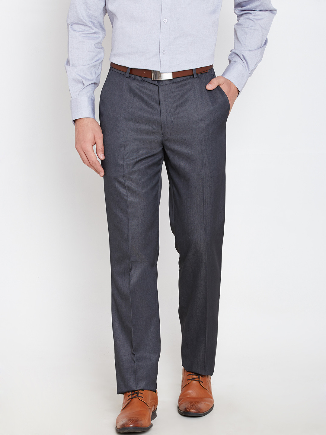 Buy John Players Grey Formal Trousers Trousers for Men 1343067 Myntra
