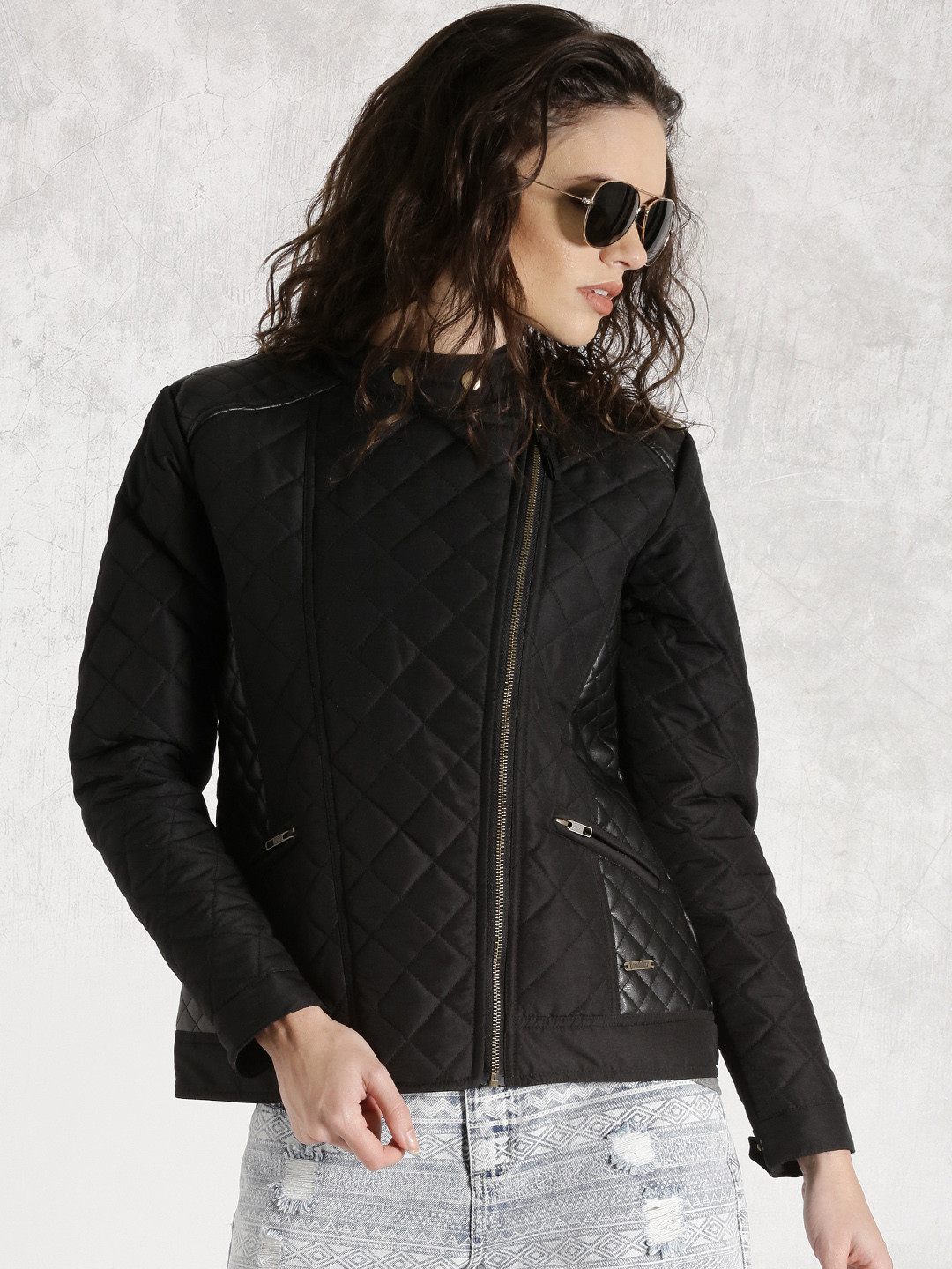 Buy Roadster Black Quilted Jacket Jackets for Women 1343399 Myntra