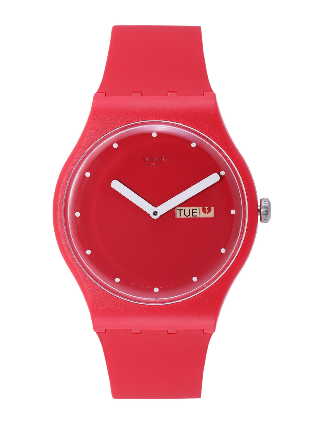 Buy Swatch Unisex Red Water Resistant Analogue Watch SUOZ718 Watches