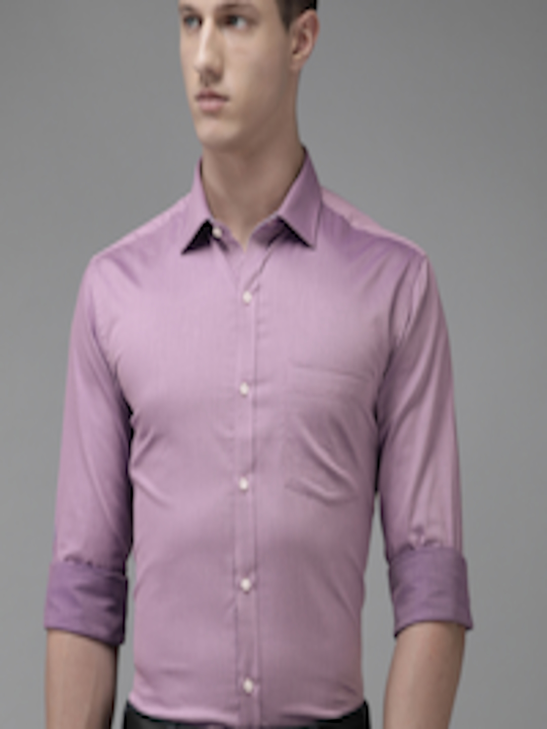 Buy Park Avenue Men Purple Pure Cotton Slim Fit Printed Formal Shirt ...