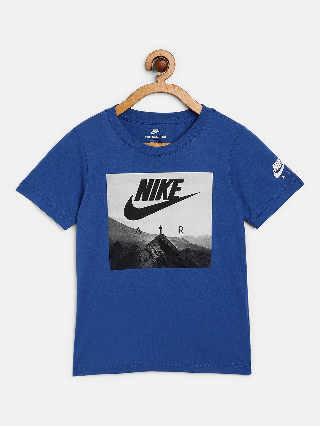 Buy Nike Boys Blue Grey Pure Cotton Brand Logo Print Futura Air View ...