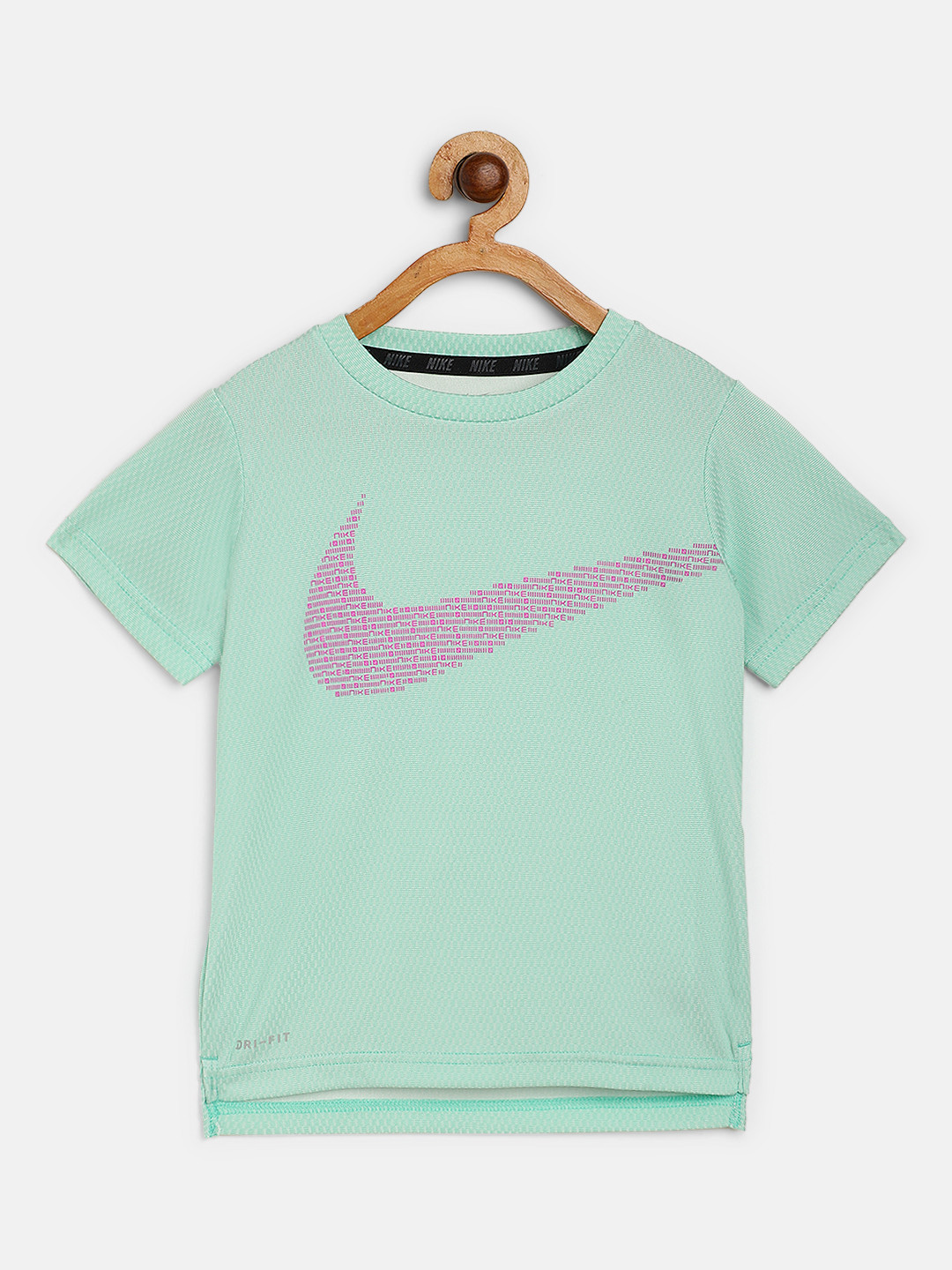 Buy Nike Boys Sea Green & Pink Brand Logo Printed Statement Performance Round Neck T Shirt 