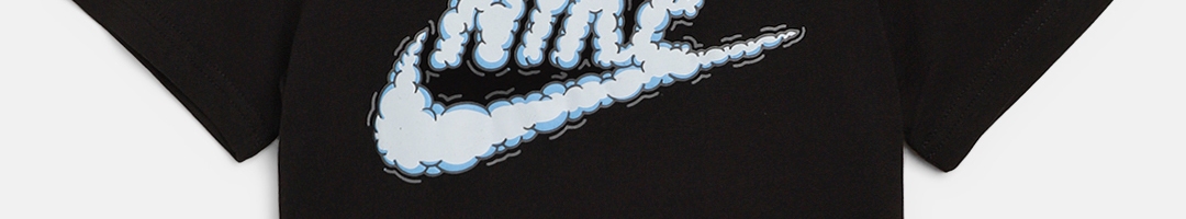 Buy Nike Boys Black Blue Pure Cotton Brand Logo Print Futura Clouds ...