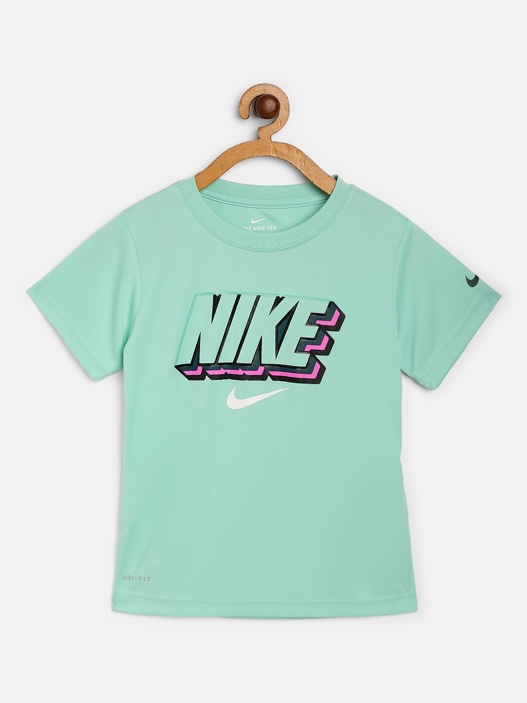 Buy Nike Boys Sea Green Brand Logo Print Dri FIT Block Knockout T Shirt ...