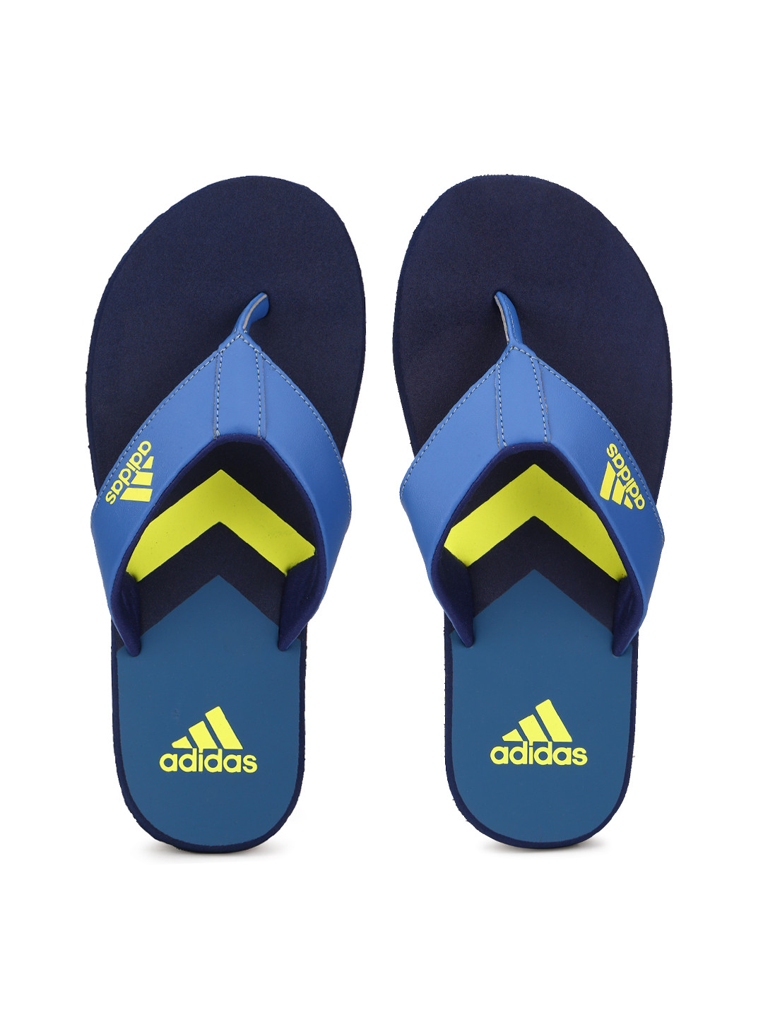 Buy ADIDAS Men Blue & Yellow Eezay 2019 Colourblocked Thong Flip Flops - Flip Flops for Men 