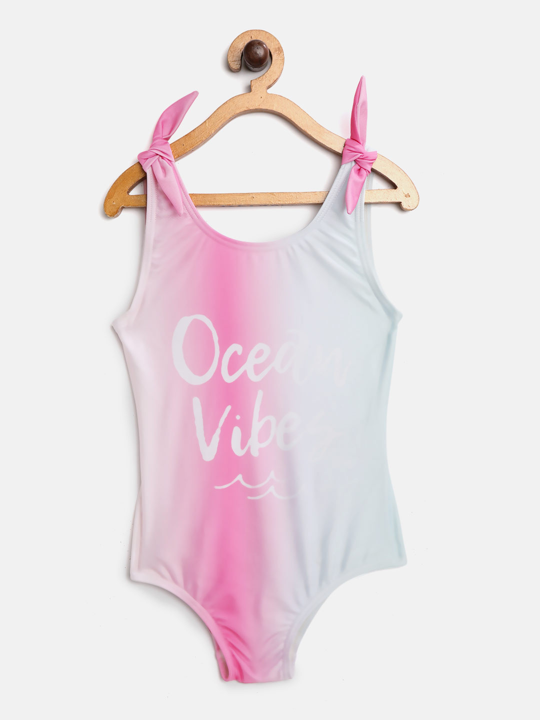 Buy Marks & Spencer Girls Pink & Grey Ombre Dyed Swim Body Suit Engineered With UPF 50