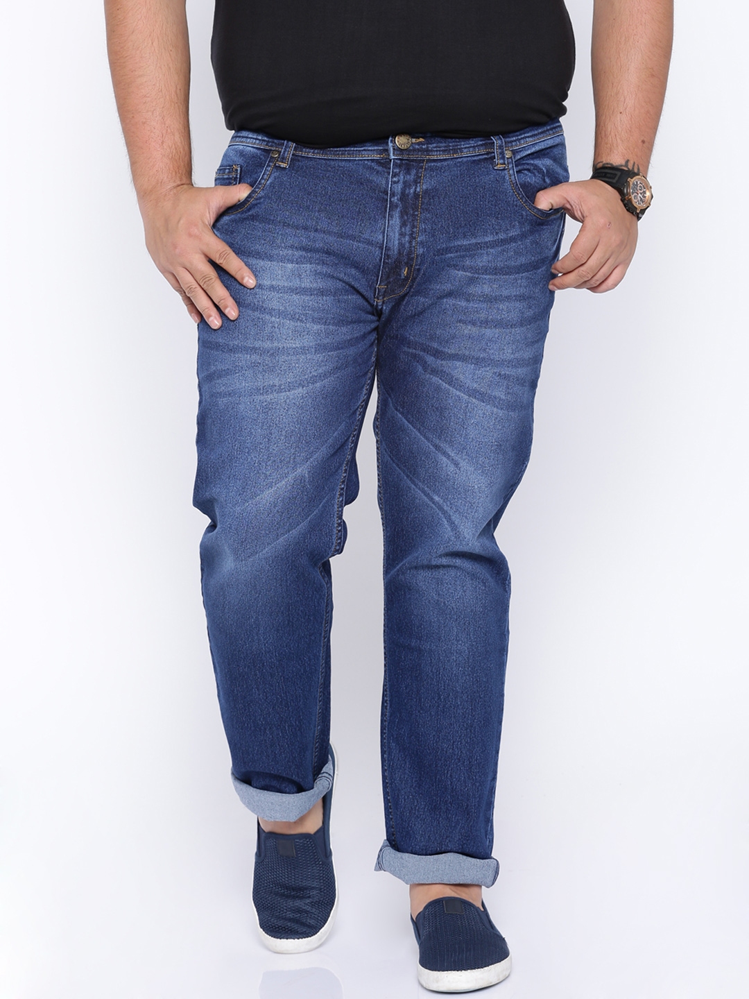 blue washed jeans mens