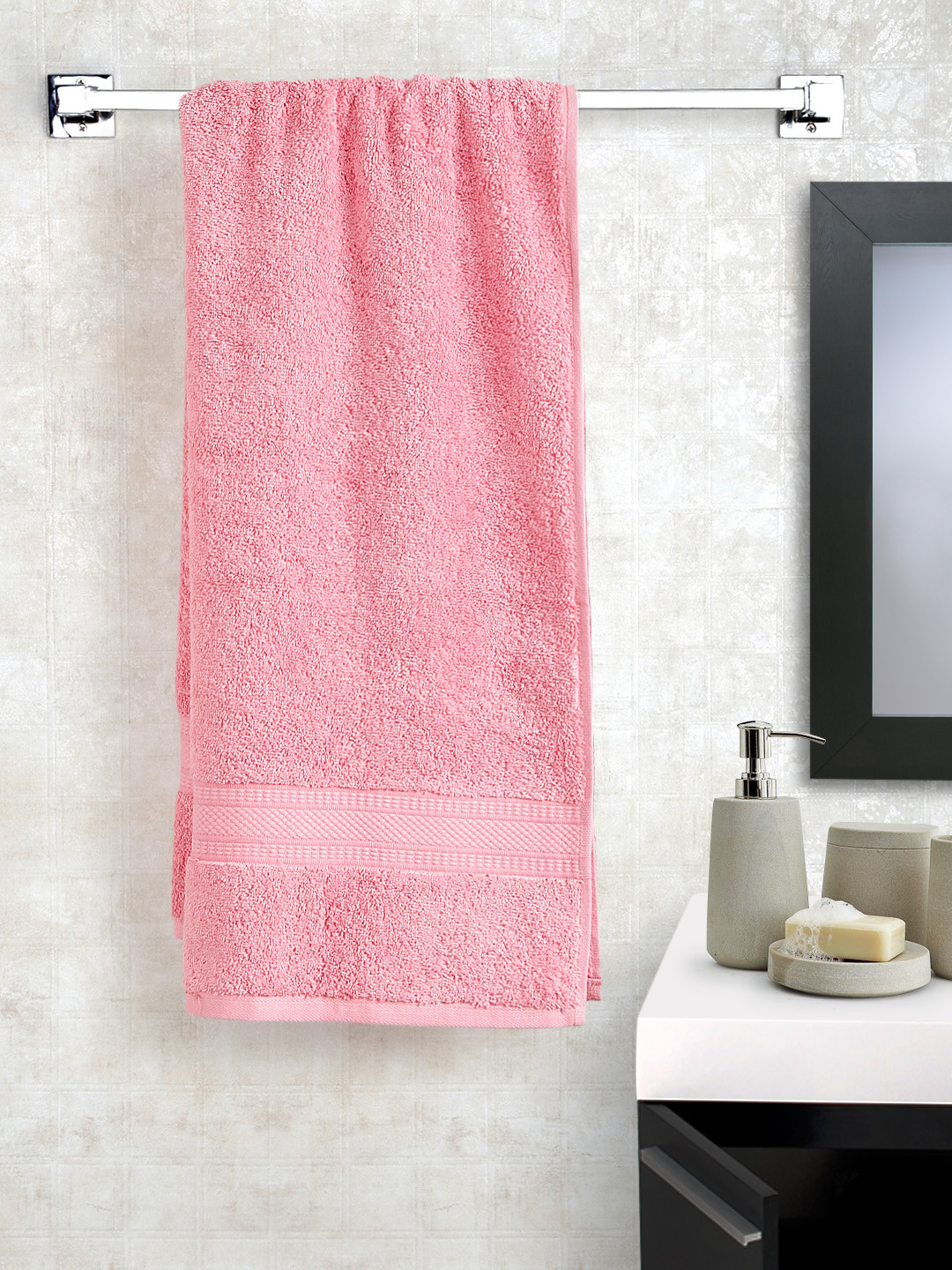 Buy Trident Classic Pink Cotton Bath Towel - Bath Towels for Women ...