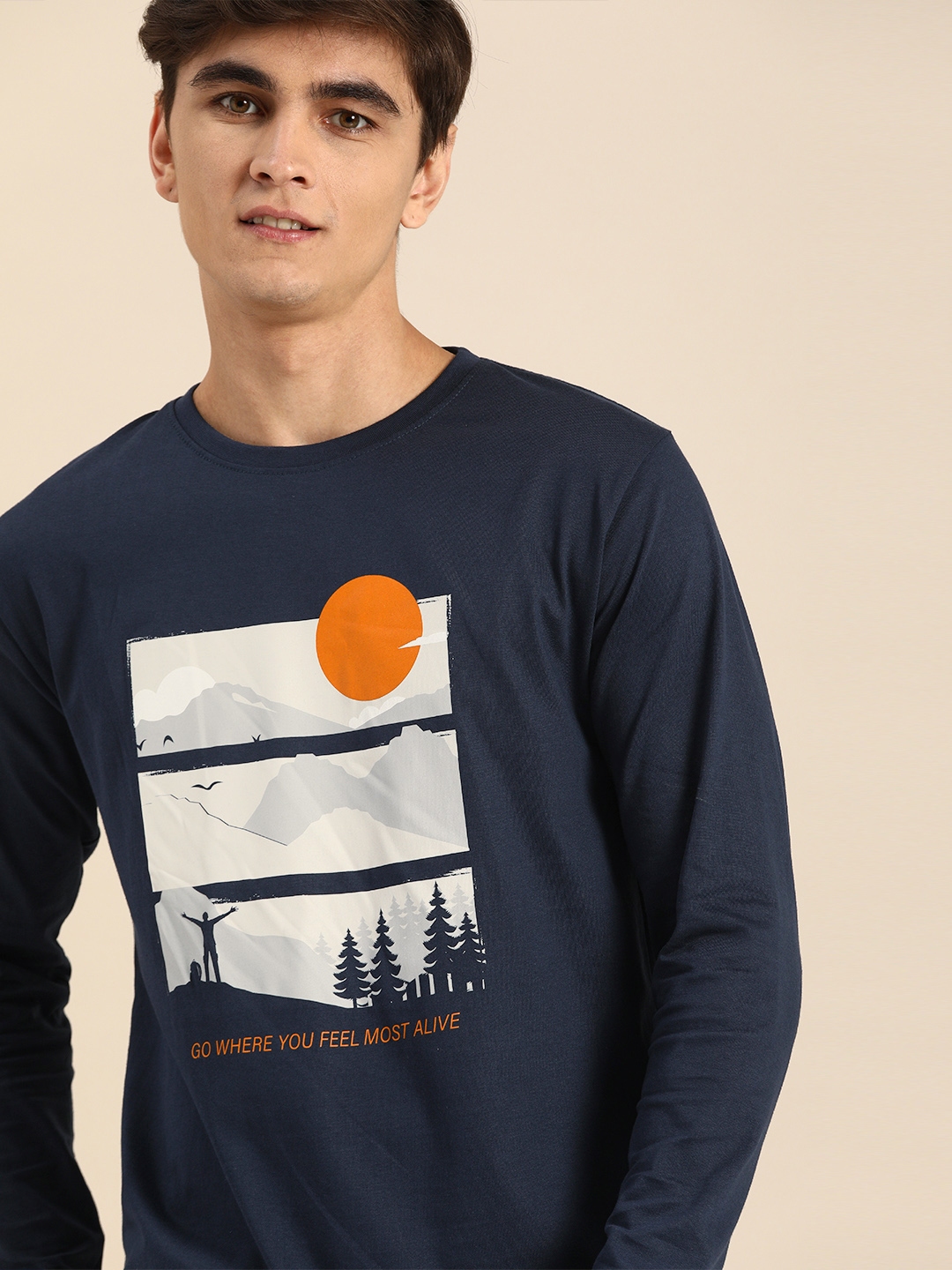Buy Bewakoof Men Navy Blue Printed Round Neck Pure Cotton T Shirt Tshirts For Men 13451526 Buy Bewakoof Men Navy Blue Printed Round Neck Pure Cotton T Shirt Tshirts For Men 13451526