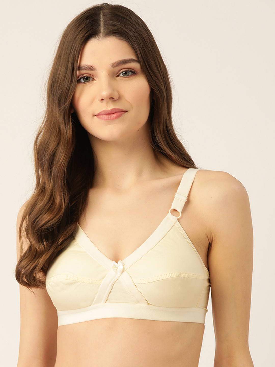 Buy Lady Lyka Cream Coloured Solid Non Wired Non Padded Everyday Bra