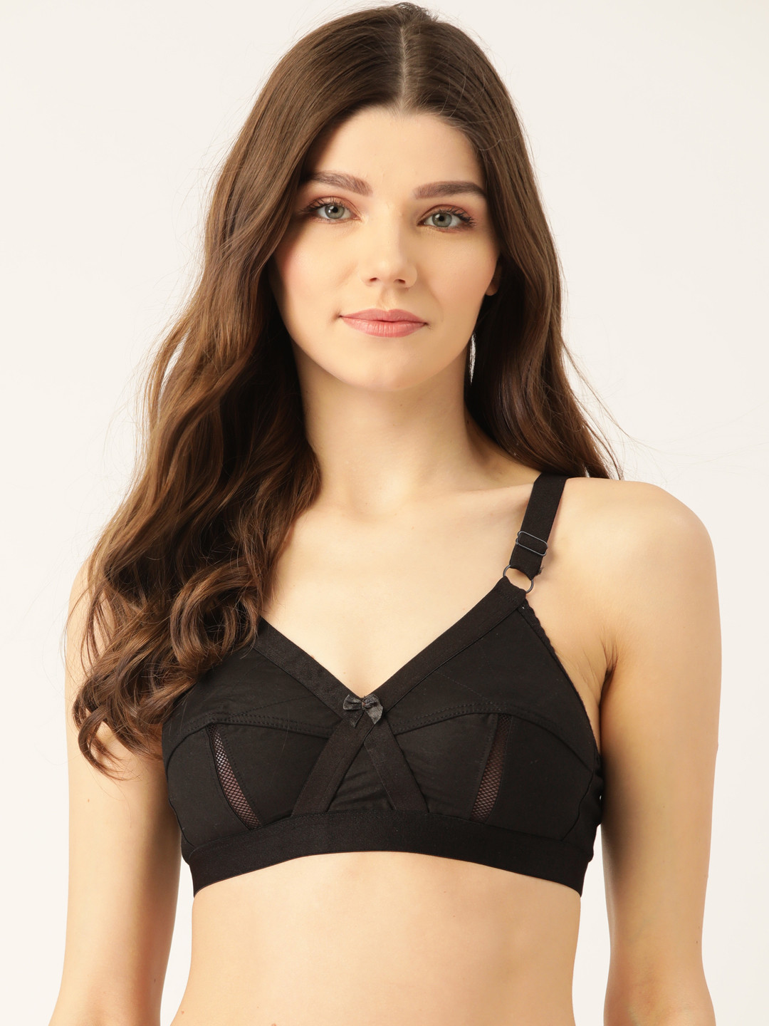 Buy Lady Lyka Black Solid Non Wired Non Padded Pure Cotton Everyday Bra