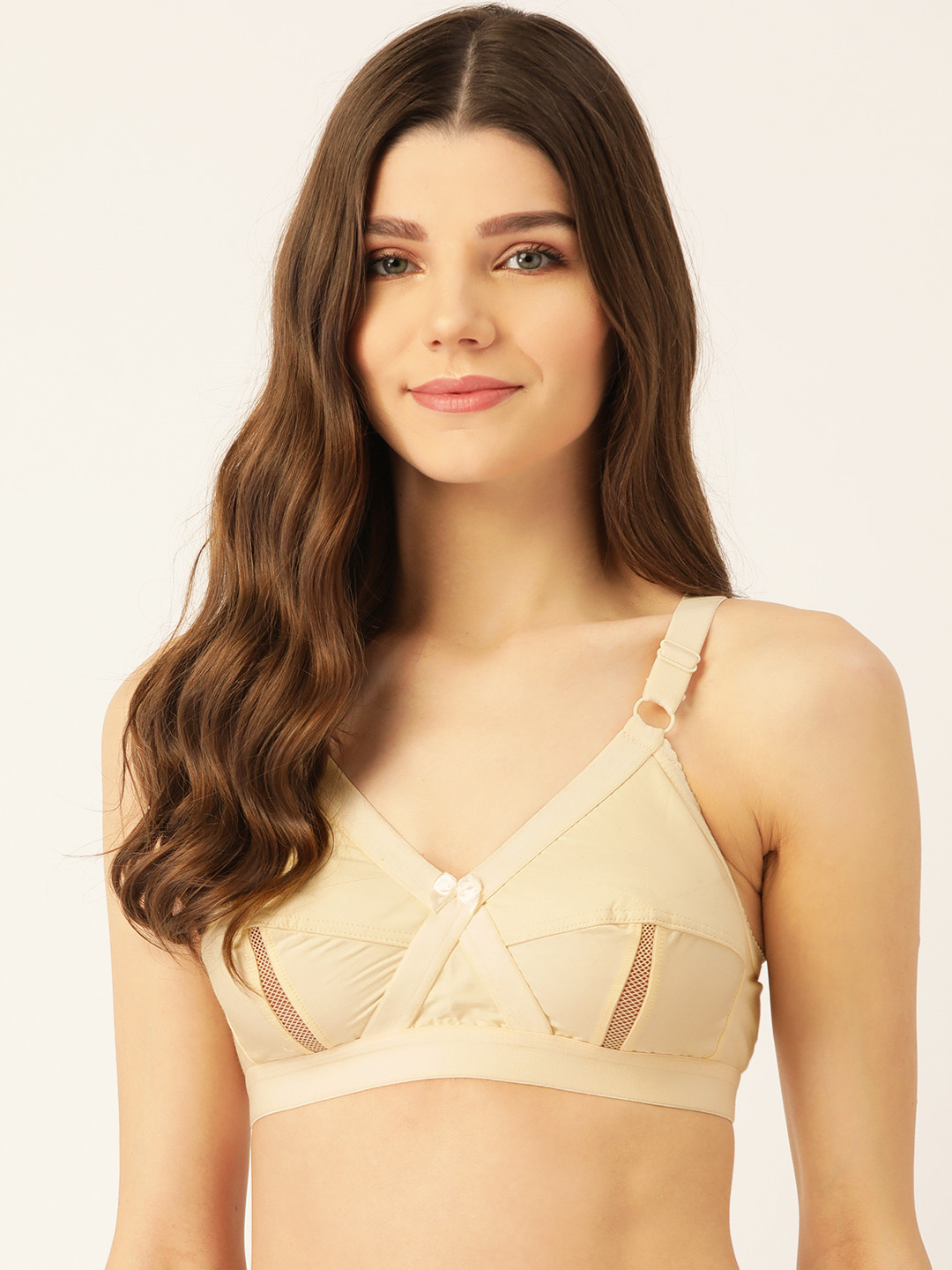 Buy Lady Lyka Cream Coloured Solid Non Wired Non Padded Everyday Bra