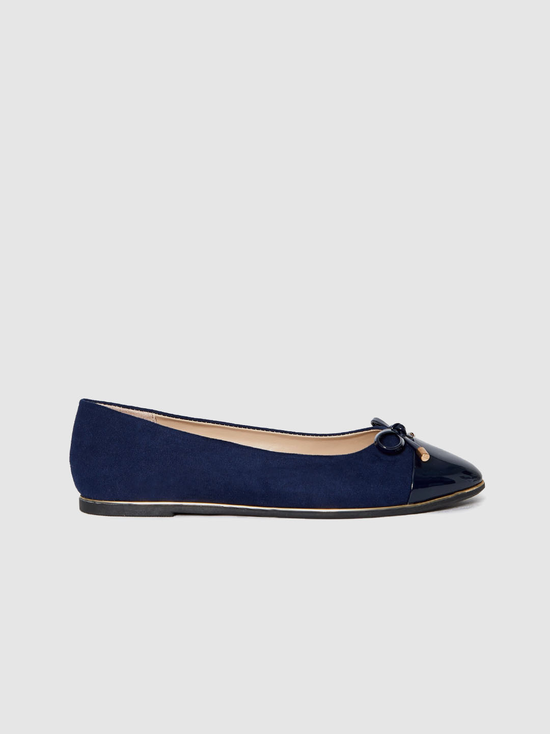 Buy DOROTHY PERKINS Women Navy Blue Suede Finish Ballerinas With Bow Detail Flats for Women