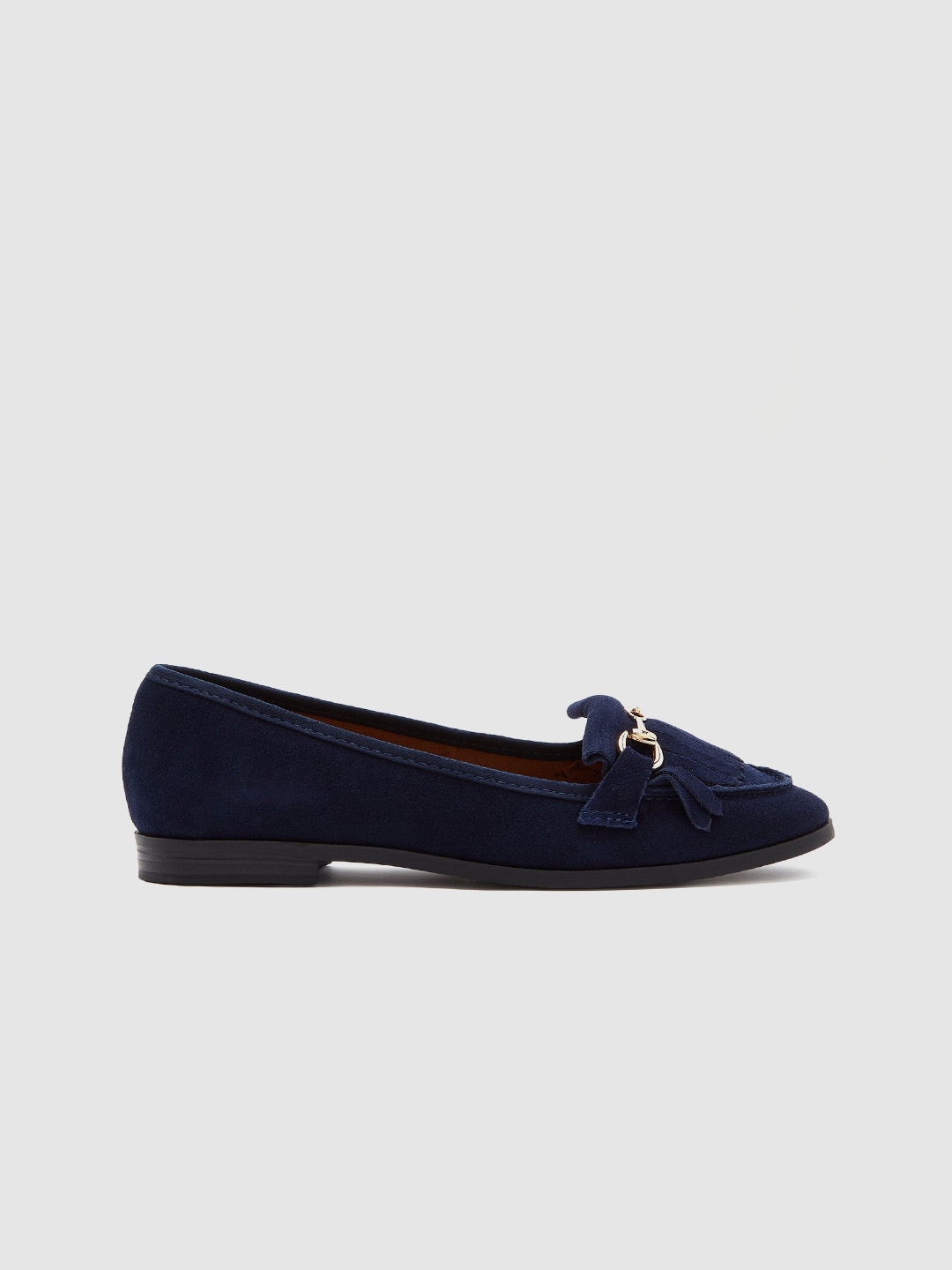 Buy DOROTHY PERKINS Women Navy Blue Leather Solid Horsebit Loafers - Casual Shoes for Women 
