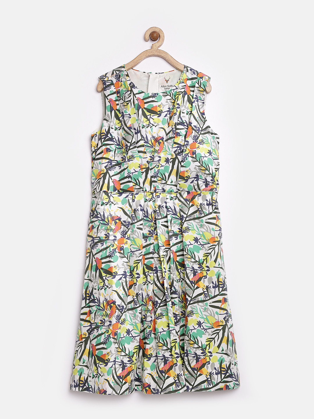 Buy Allen Solly Junior Girls Multicoloured Printed Polyester Fit & Flare Dress - Dresses for 