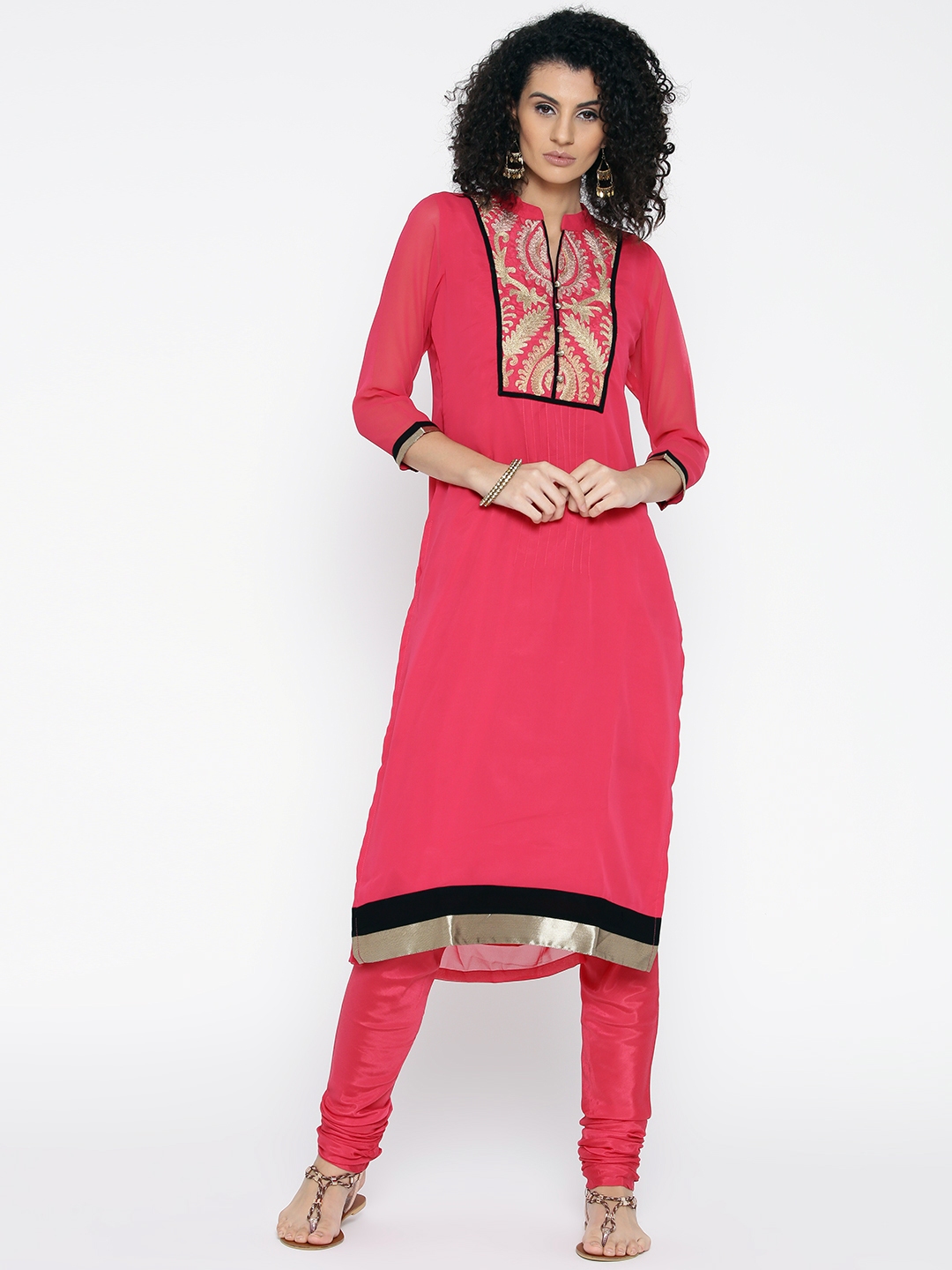 Buy Soch Outlet Pink Churidar Kurta - Kurta Sets for Women 1346248 | Myntra