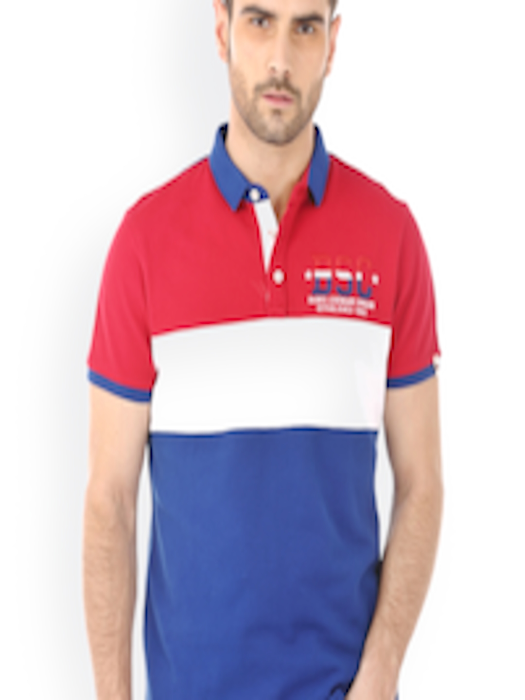 Buy Basics Navy Muscle Fit Polo T Shirt - Tshirts for Men 1346743 | Myntra
