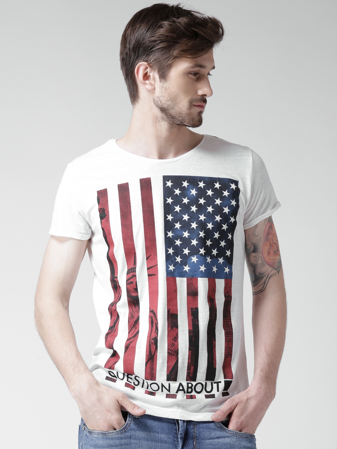 us flag print t shirt