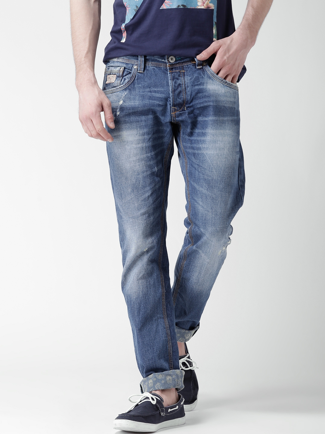 Buy ALCOTT Blue Washed Jimmy Slim Fit Jeans - Jeans for Men 1347764 ...