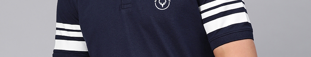 Buy Allen Solly Sport Men Navy Blue Solid Polo Collar T Shirt - Tshirts ...