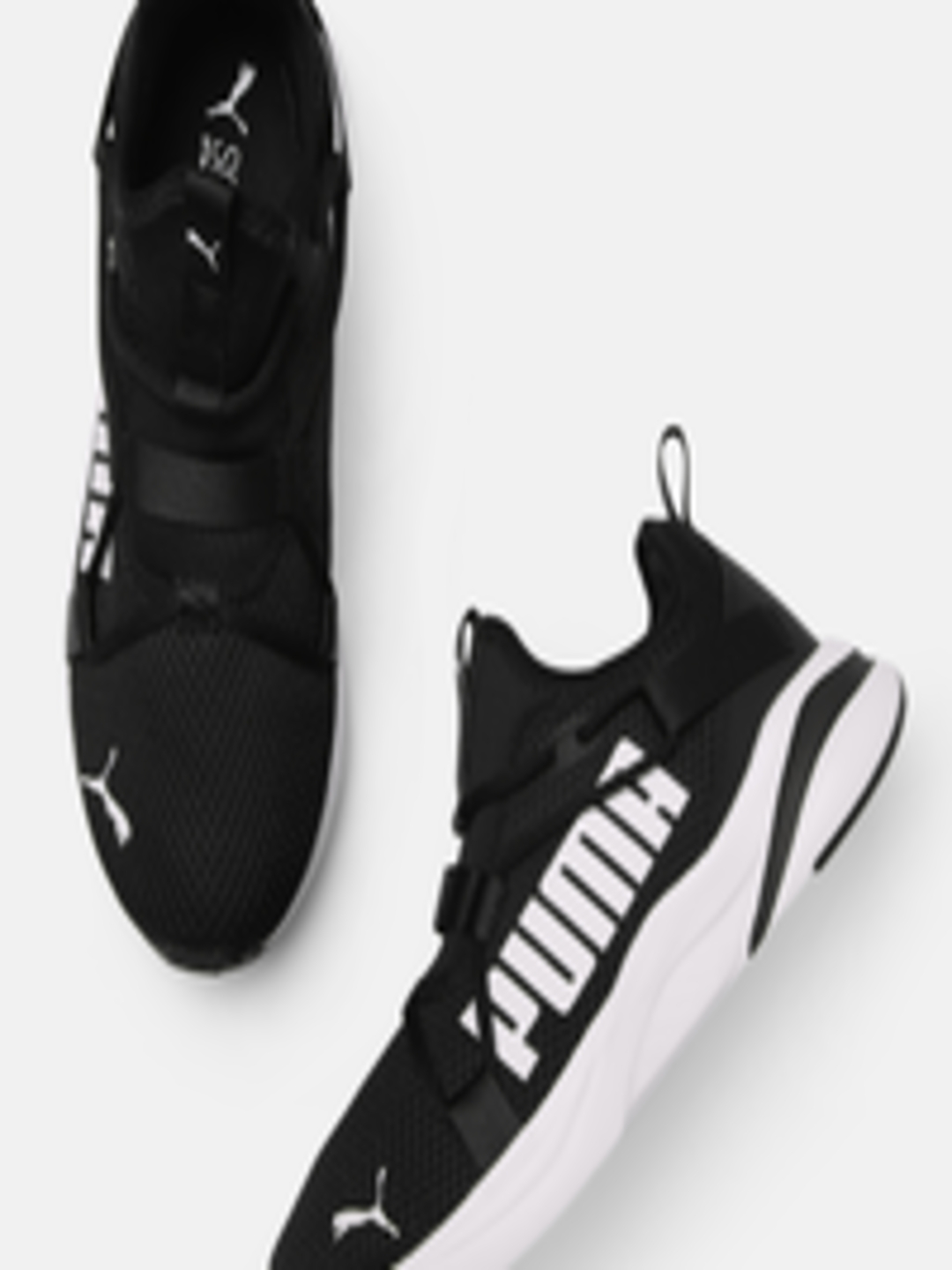 Buy Puma Men Black And White Softride Rift Slip On Bold SoftFoam ...