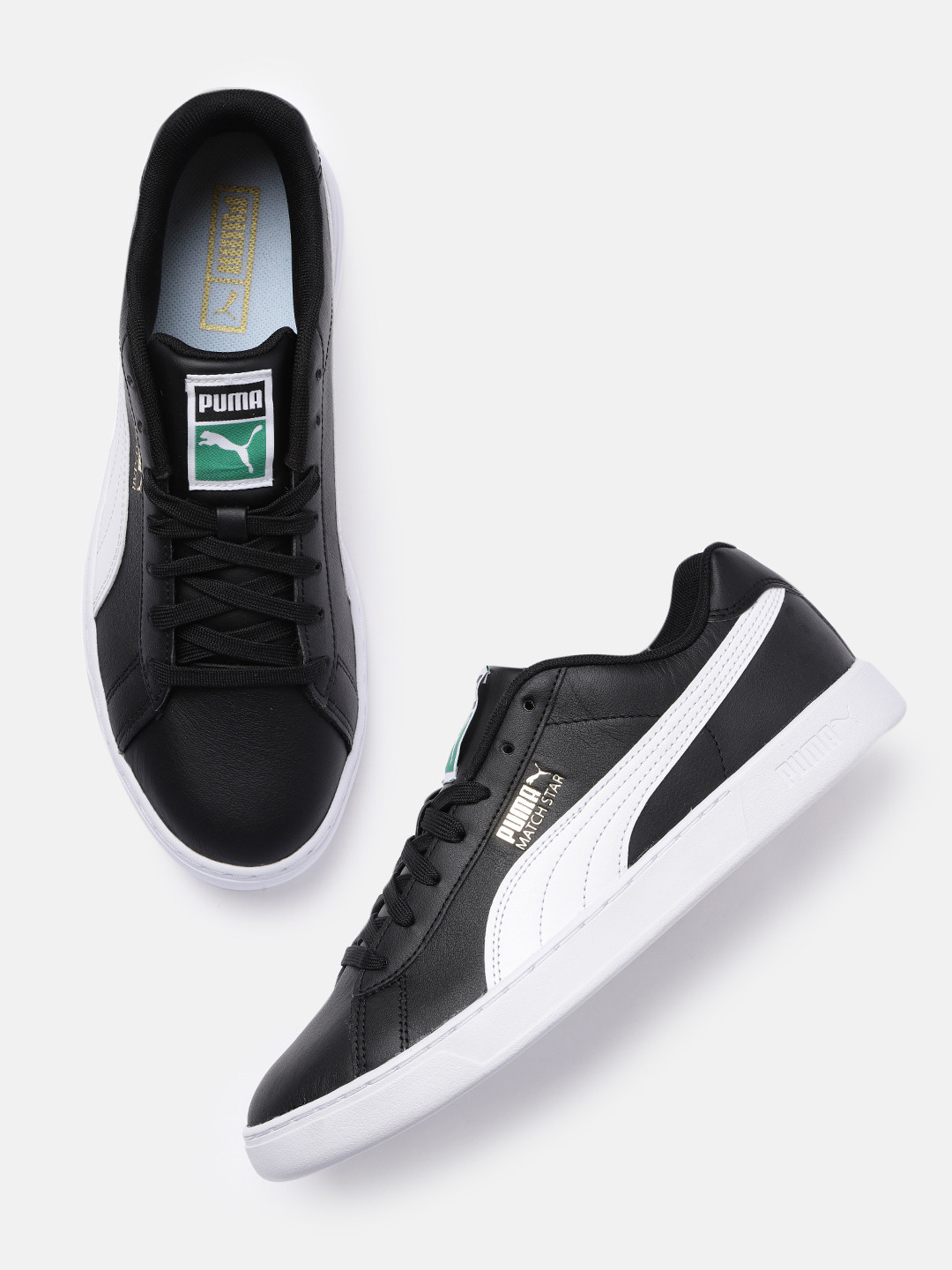 Buy Puma Unisex Black Match Star Leather Sneakers Casual Shoes for