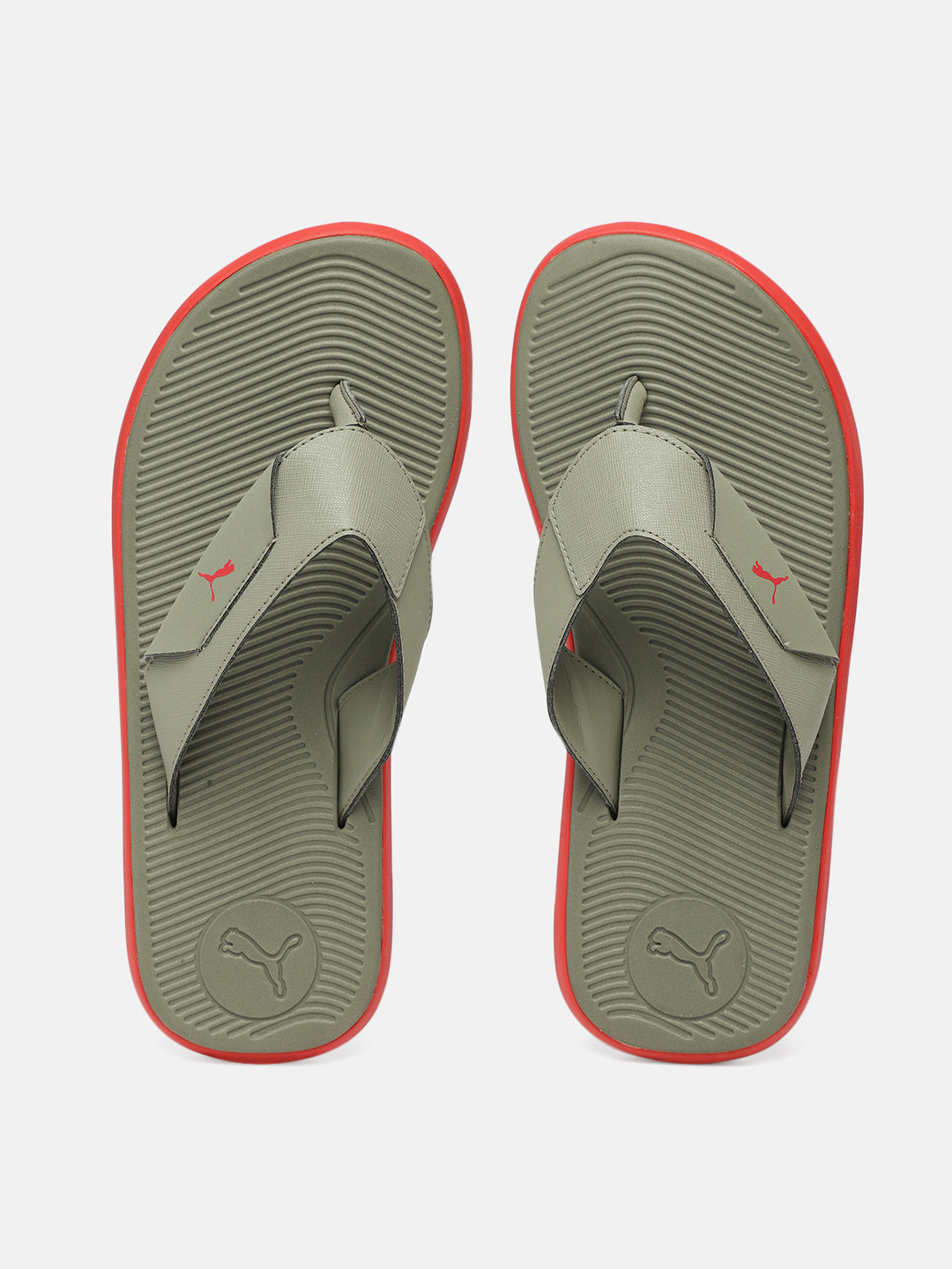 Buy Puma Men Olive Green Textured Tron Thong Flip Flops Flip Flops