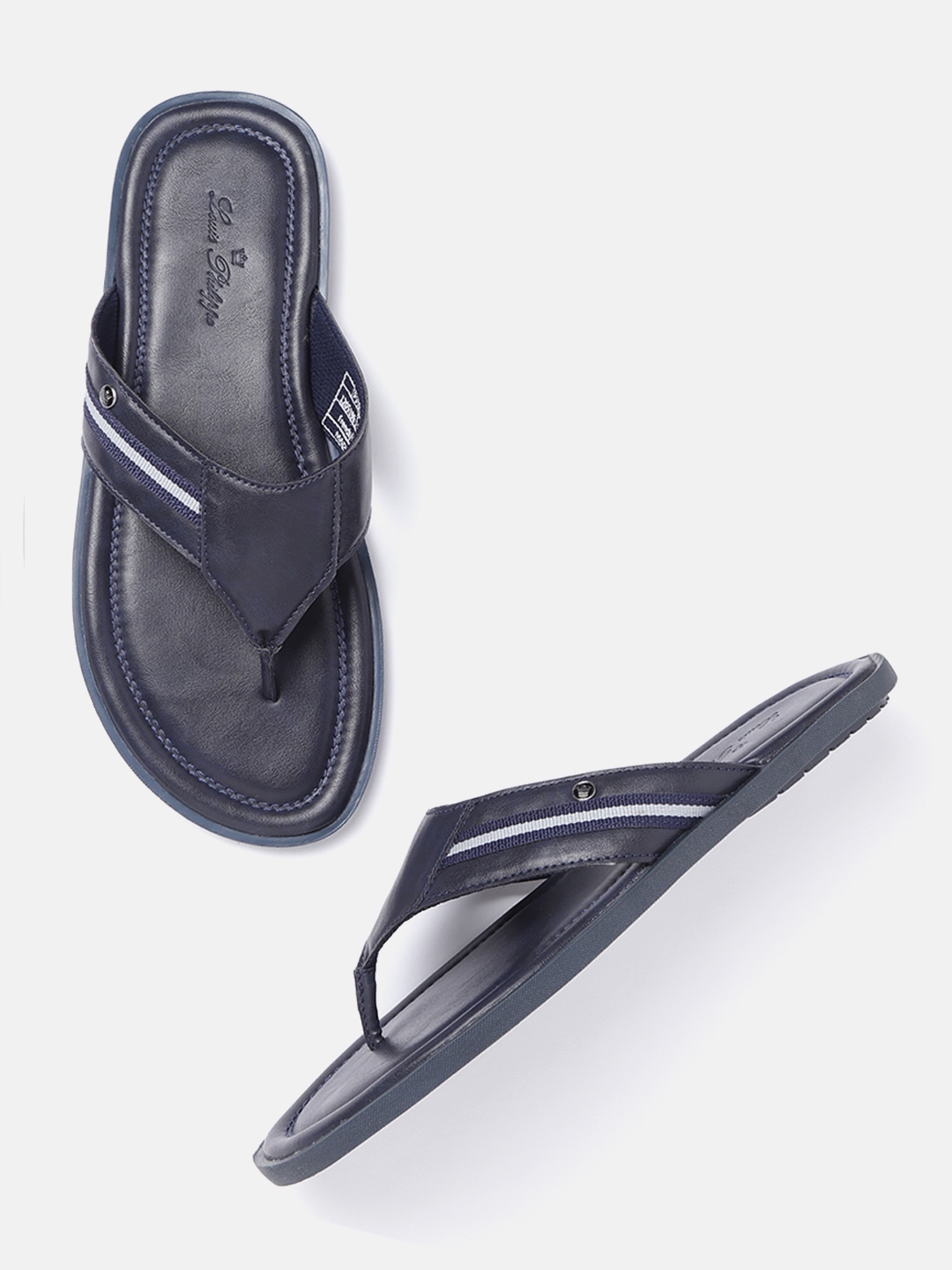louis philippe men's leather sandals and floaters