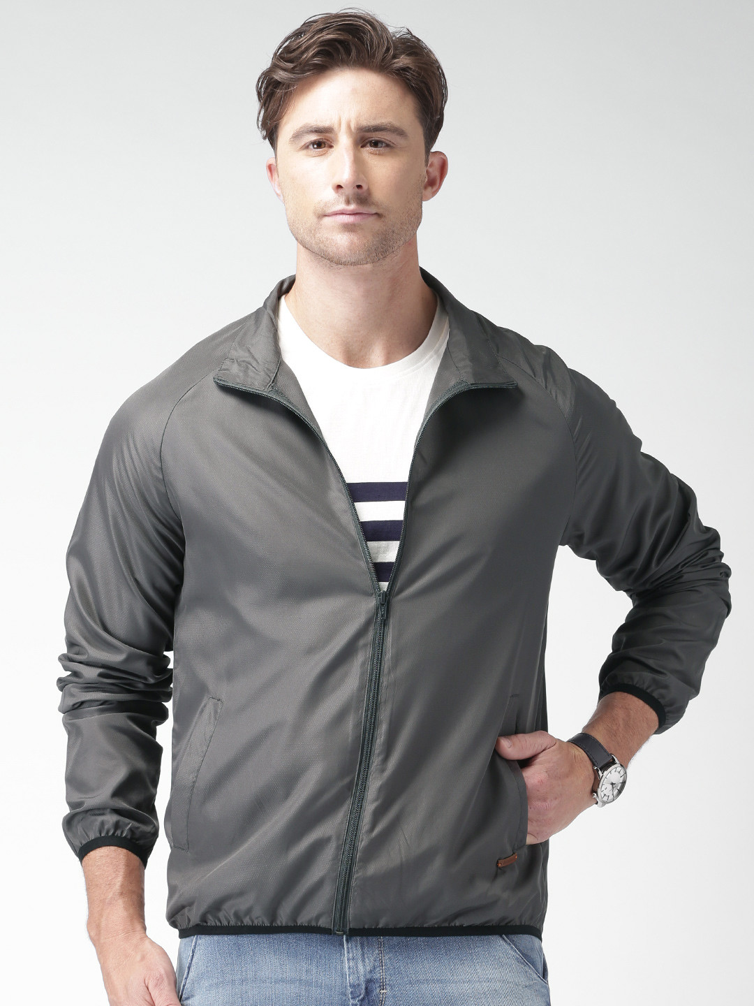 Buy Mast & Harbour Grey Jacket Jackets for Men 1348941 Myntra
