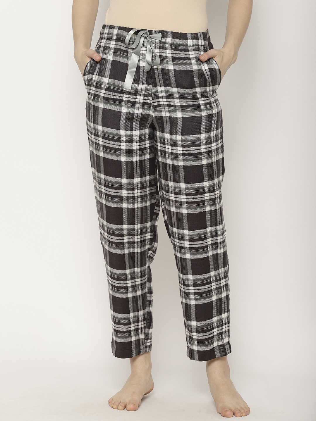 ladies checked lounge pants
