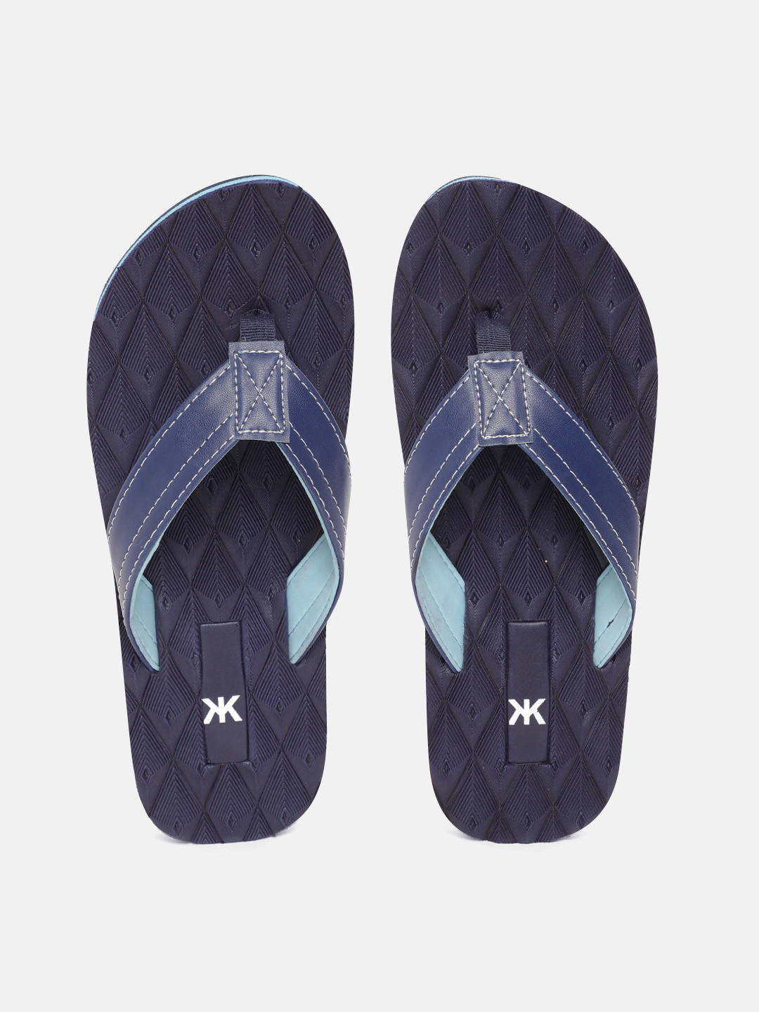 Buy Kook N Keech Men Navy Blue Textured Thong Flip Flops - Flip Flops for Men 13492498 | Myntra