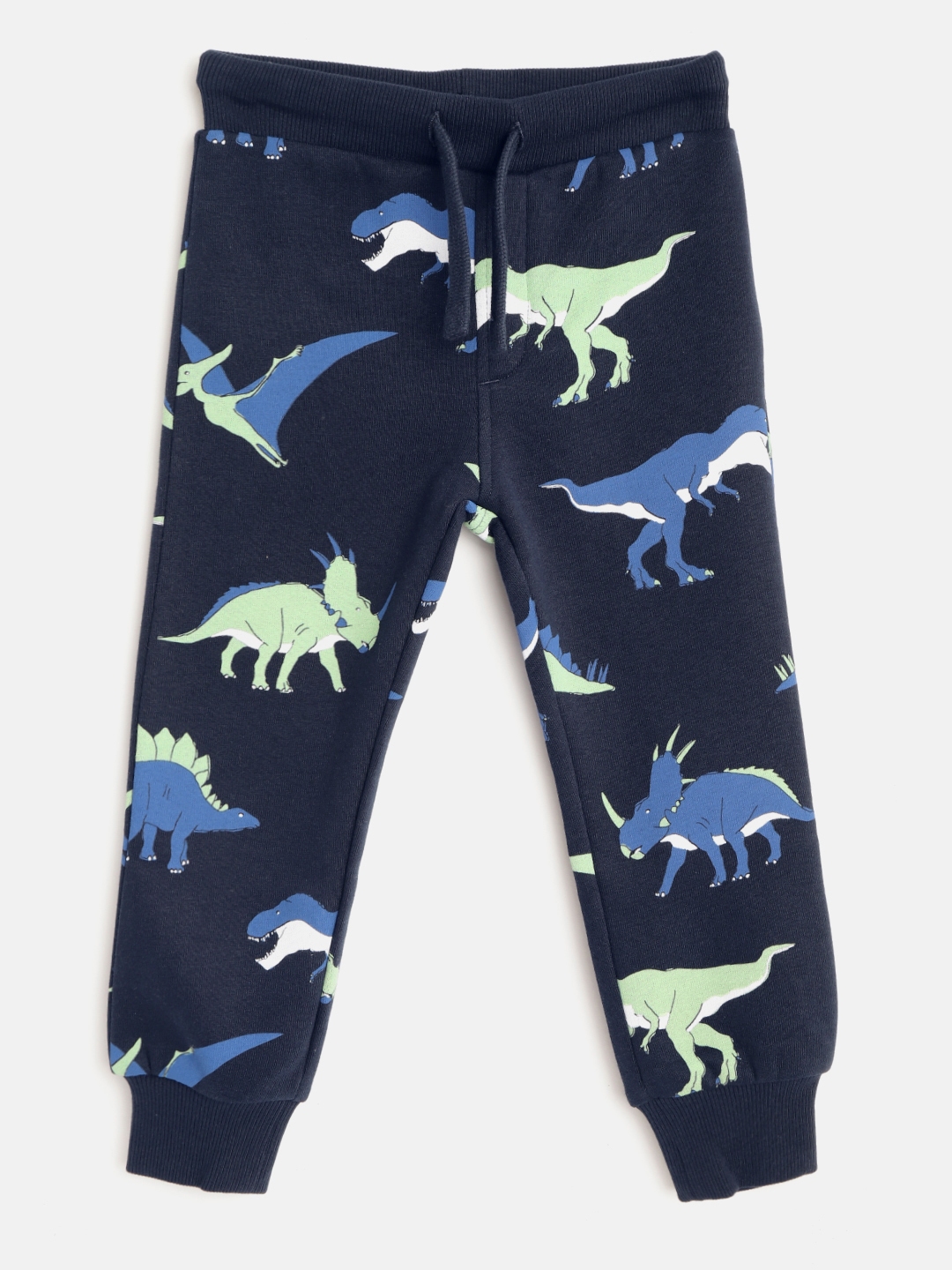 Buy Marks & Spencer Boys Navy Blue & Mint Green Dinosaur Print Joggers ...