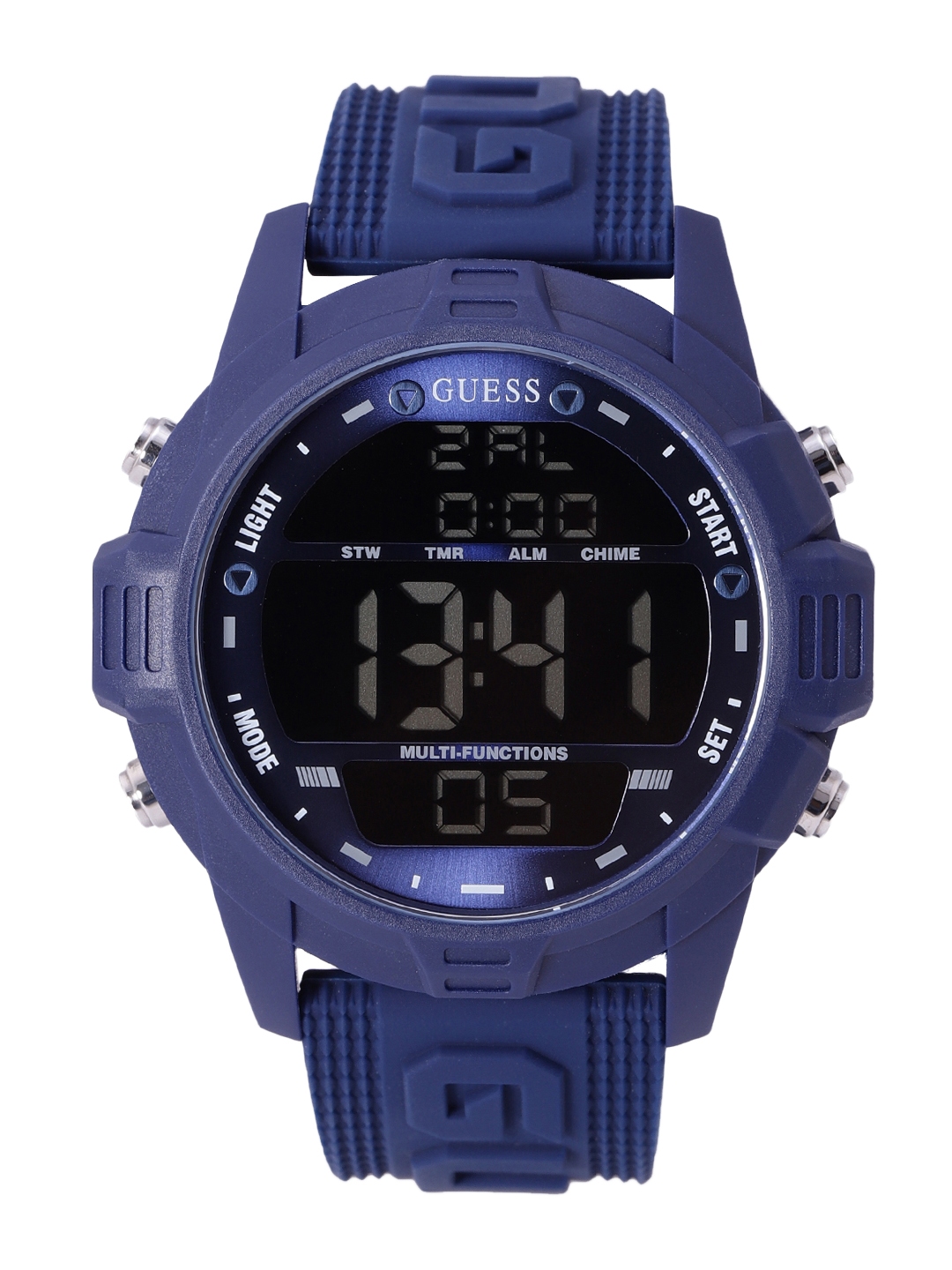 navy blue digital watch