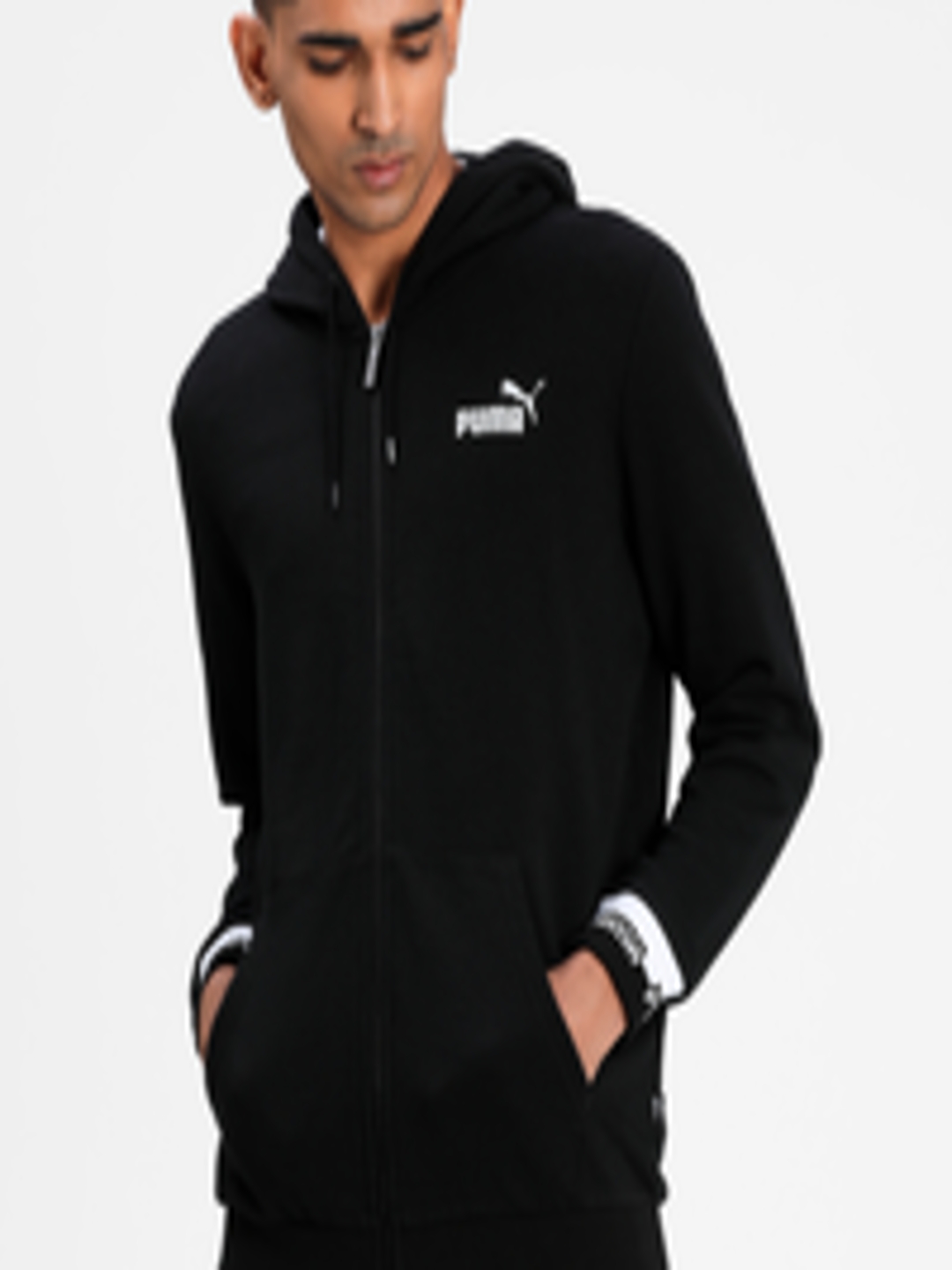 Buy Puma Men Black Brand Logo AMPLIFIED FZ Sporty Jacket - Jackets for ...