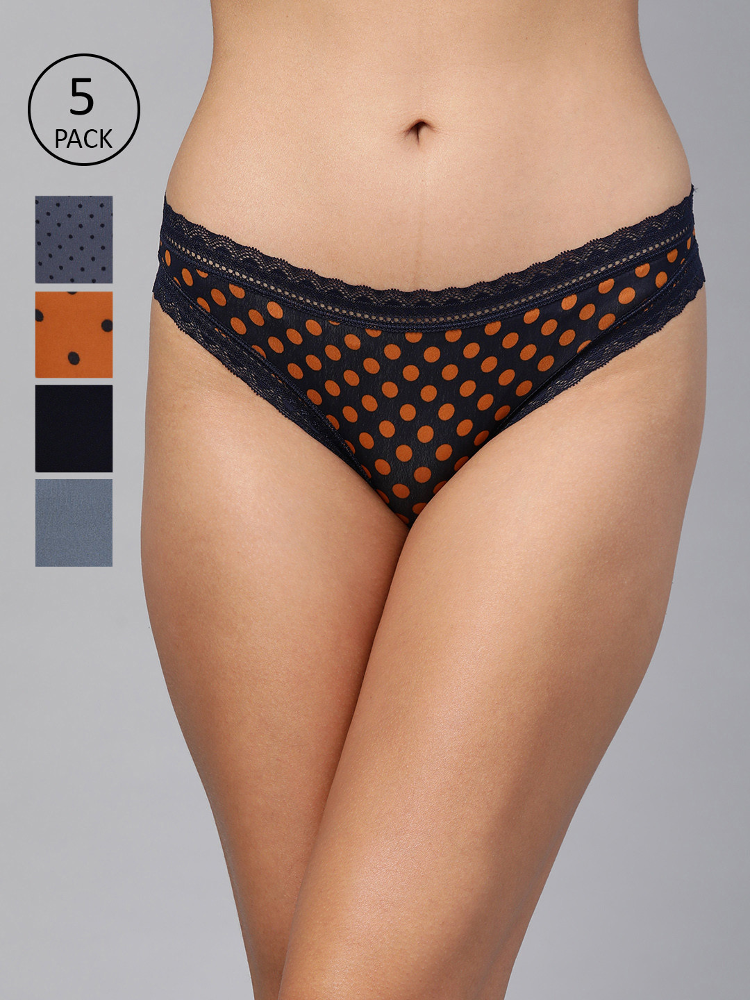 Buy Marks & Spencer Women Pack Of 5 Bikini Briefs T614321BNAVY MIX