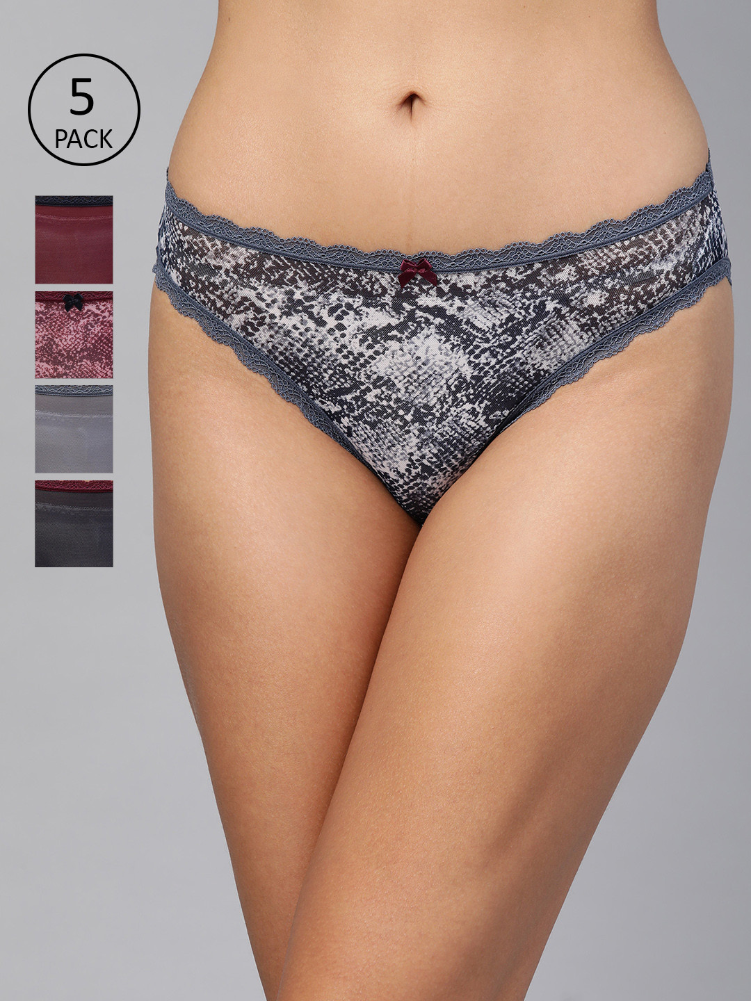 Buy Marks & Spencer Women Pack Of 5 Bikini Briefs T614048XNAVY MIX