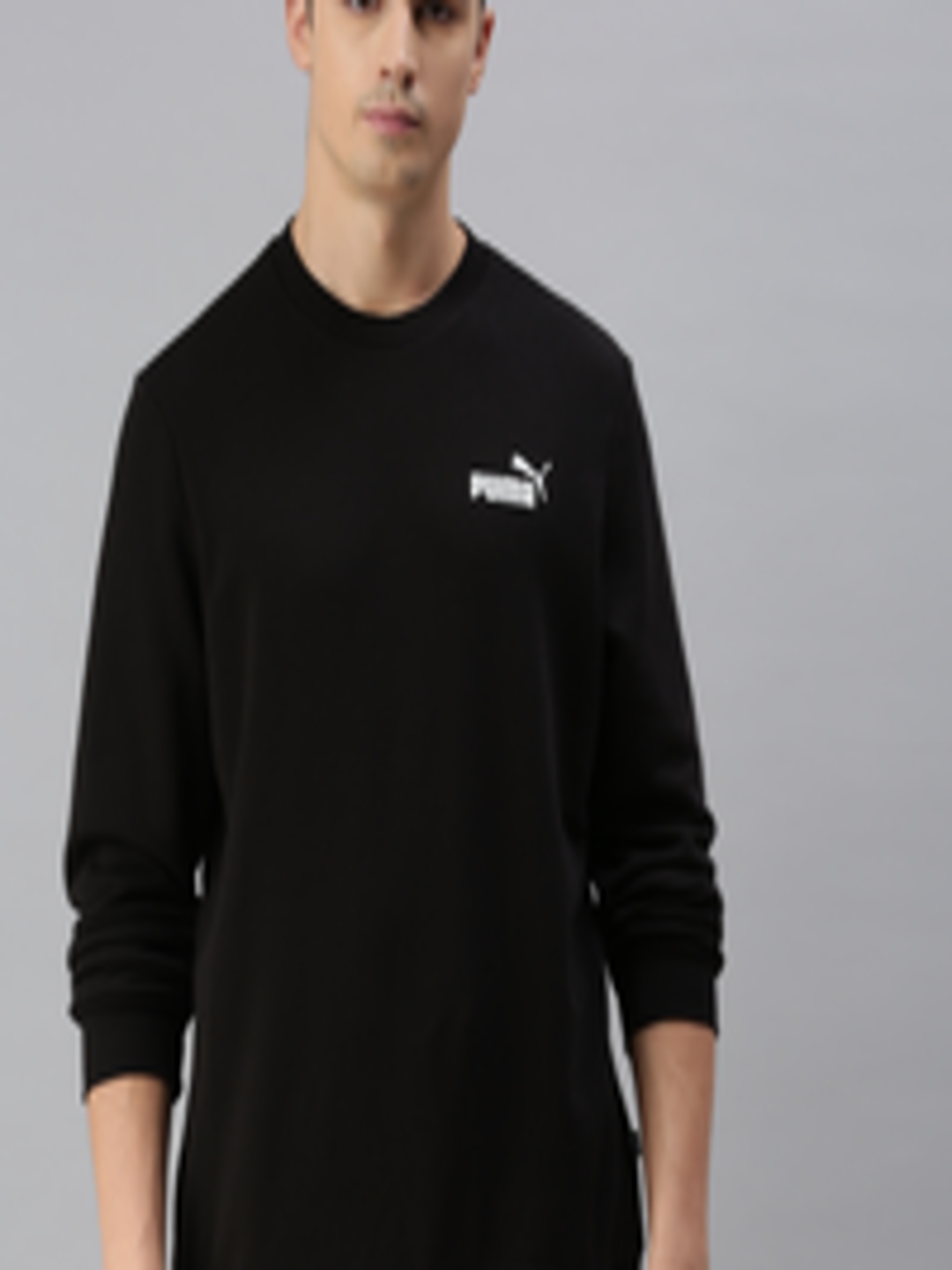 Buy Puma Men Black ESS Small Logo Printed Sustainable Sweatshirt ...
