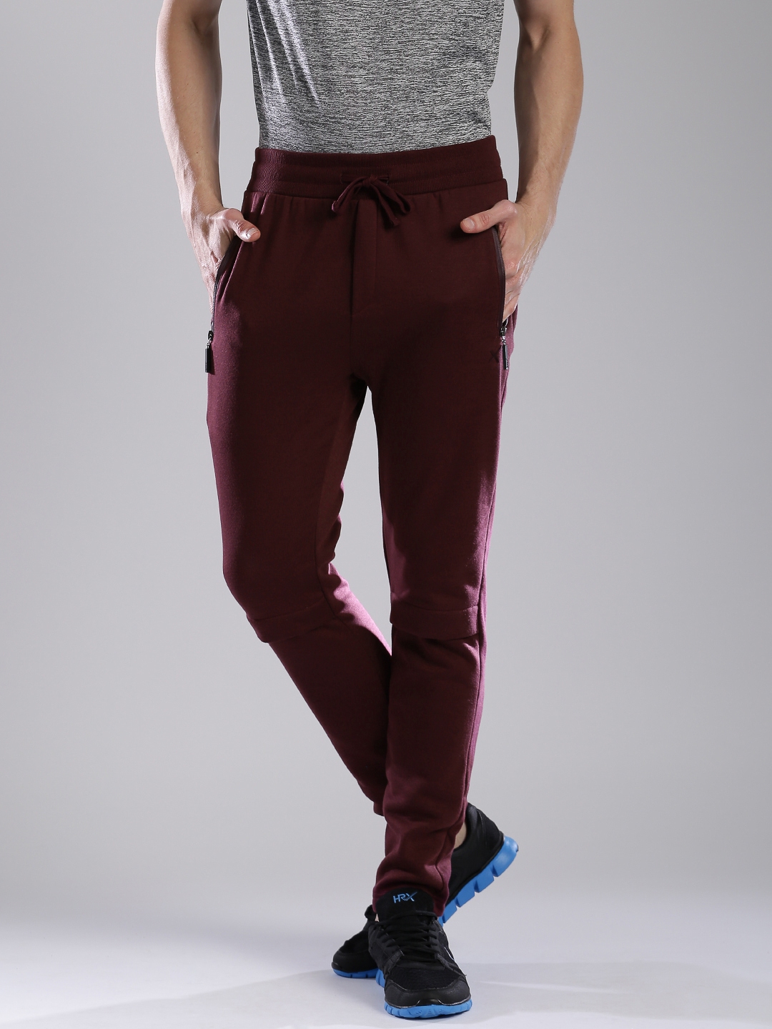 burgundy track pants mens